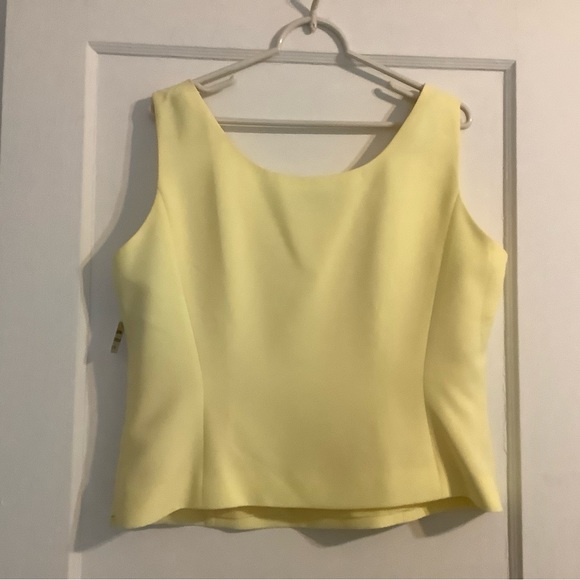 Tahari Yellow Sleeveless Top, 16 Petite - Picture 2 of 10